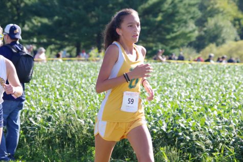 Sophomore Nora Salem, runs at the Marlington Invitational and is the only one to qualify out of Districts