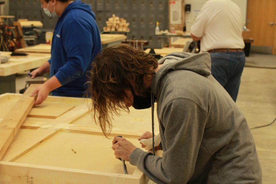 Kyan Baitershell works on project for construction trades.