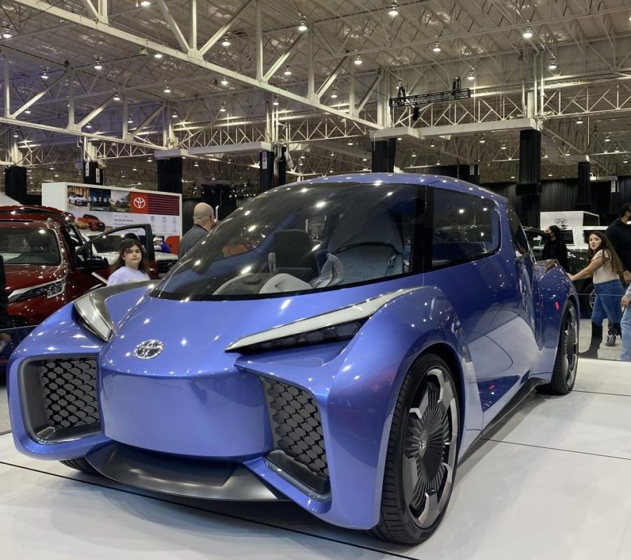 The Toyota Rhombus was featured at the Cleveland Auto Show in February.  Electric and hybrids are becoming more popular choice for cars.