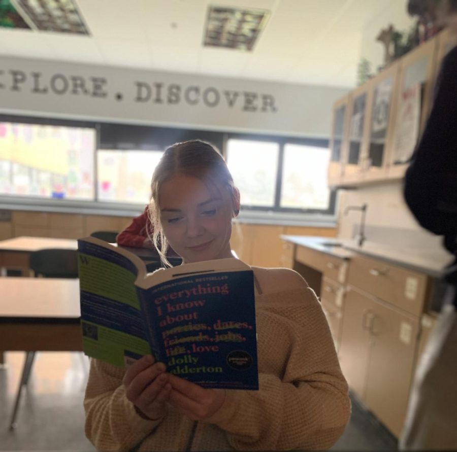 Sophomore Alex Waltz is reading a book they have recently discovered on BookTok. “BookTok has helped me find so many books in my preferred genre that I would have never come across before,” Waltz said.