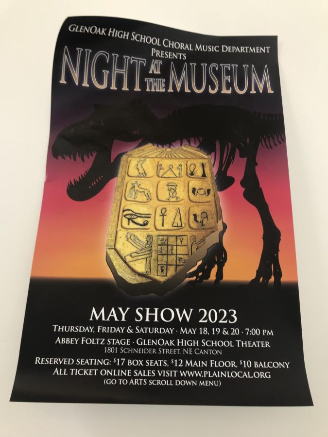 Featured is a picture of the promotional flyer for May Show 2023: Night at the Museum. 