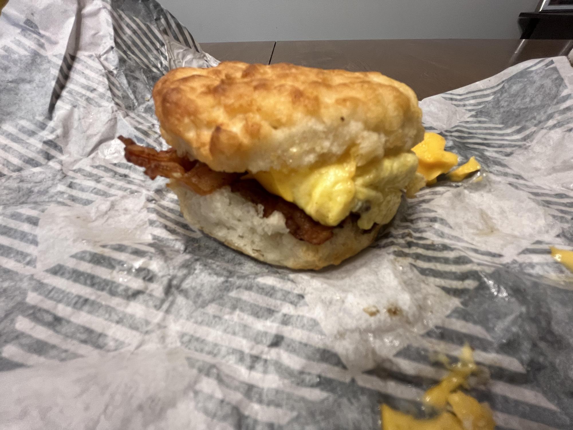 Bacon, egg, and cheese biscuit: