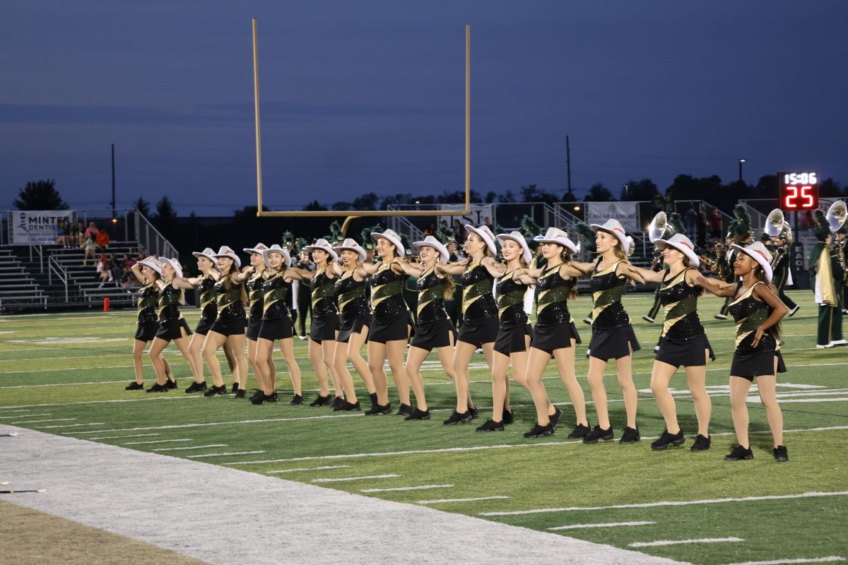 The color guard performs the show one feature dance Party in the USA on August 23.  Color guard spent most of their summer rehearsing their dance.