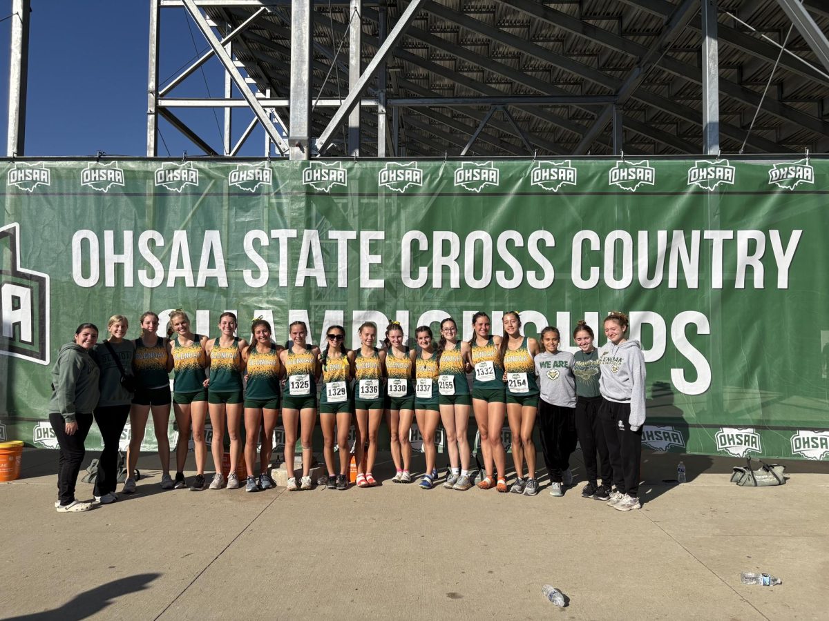 The girls cross country team at the State Meet.