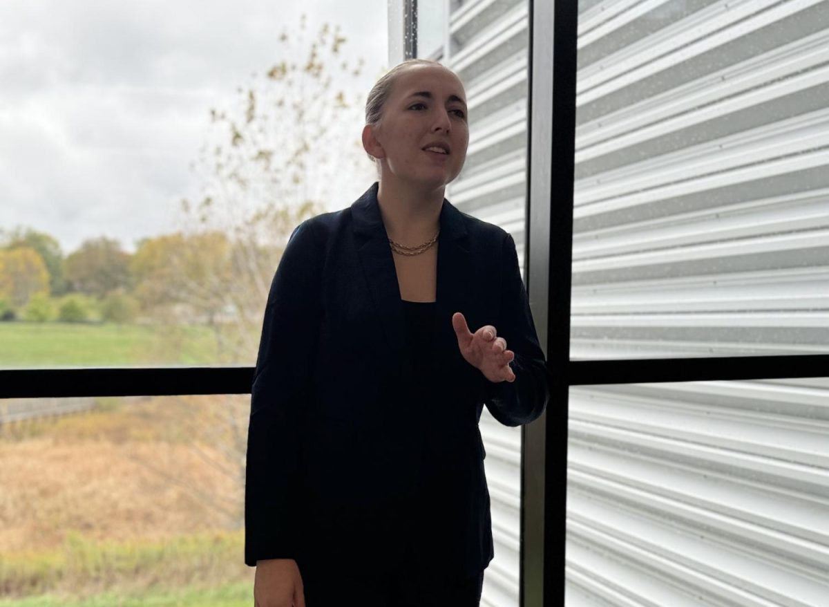 Junior Francesca Codispoti practices her speech for the Hudson Tournament this weekend.  Codispoti found a way to use her voice through speech and debate.