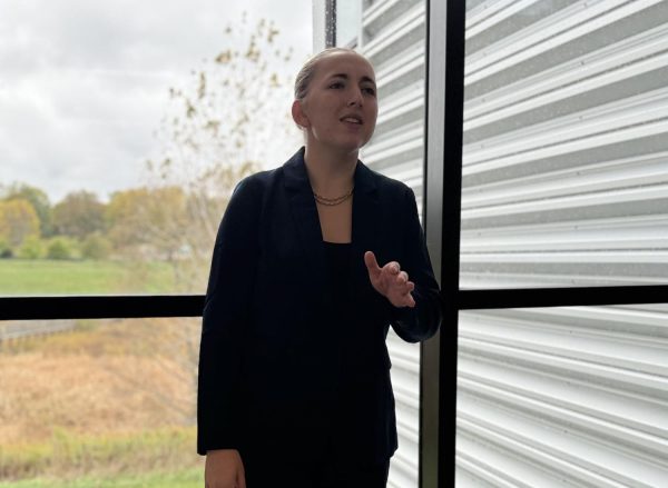 Junior Francesca Codispoti practices her speech for the Hudson Tournament this weekend.  Codispoti found a way to use her voice through speech and debate.