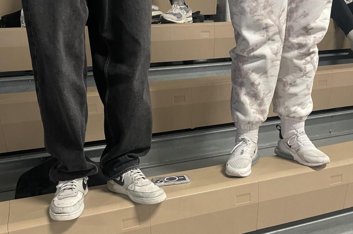 Sophomores Ethan Glenn (Left) and Braylon Pelfrey (Right) show off Nikes.