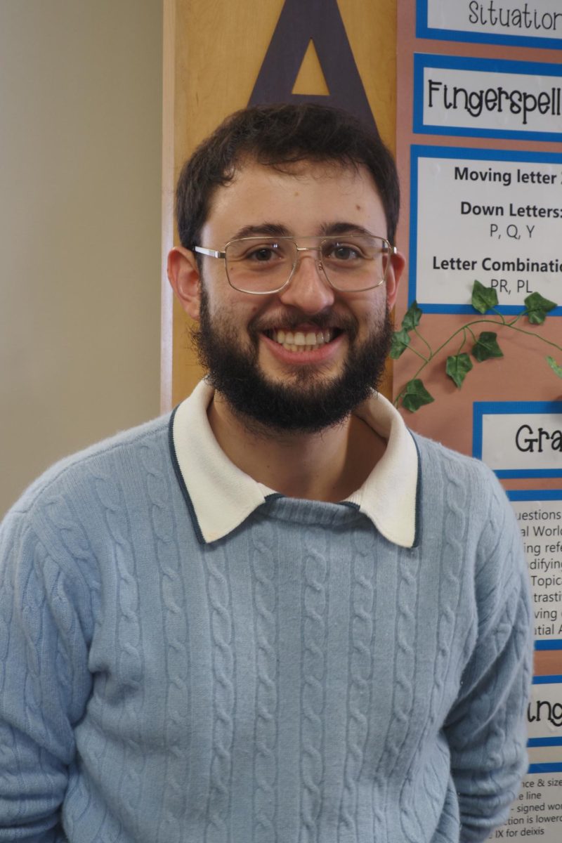 This is ASL teacher Joseph Albanese's second year teaching at GlenOak High School.