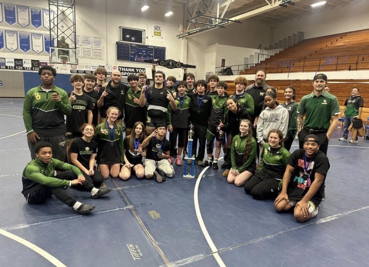 The GlenOak wrestling team pictured with their coaches after the Ashton Hynd Battle by the Lake.