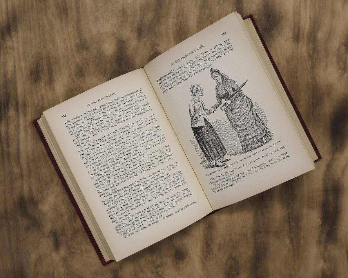 A spread of the book "Samantha at Saratoga."